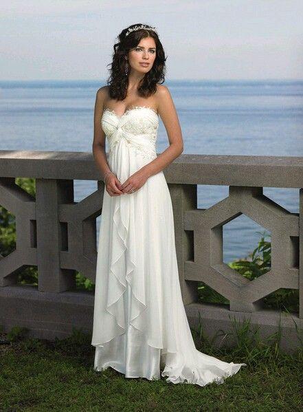 زفاف - Chiffon Beading Sweetheart White / Ivory Beach Wedding Dress