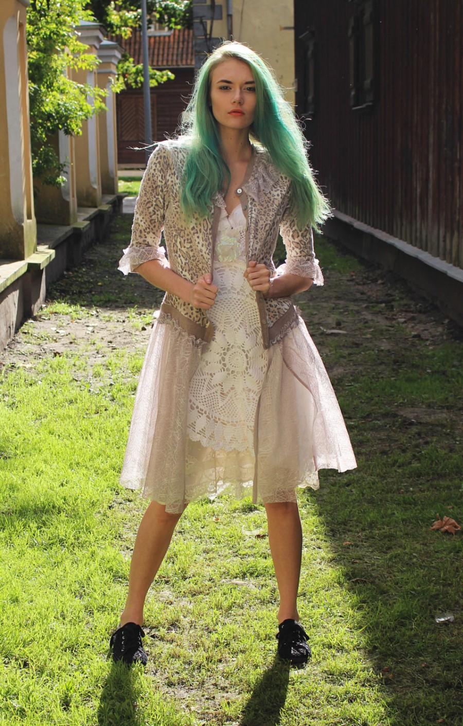 Hochzeit - Cardigan ,lace jacket,endladesign,recycled/Size S/shabby chic/romantic