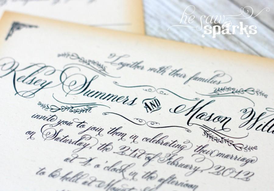 زفاف - Vintage Wedding Invitation - Printable - DIY - The Kelsey Suite
