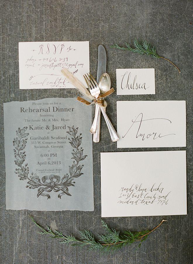 Hochzeit - Katie's Rustic Italian-Inspired Calligraphy Wedding Stationery
