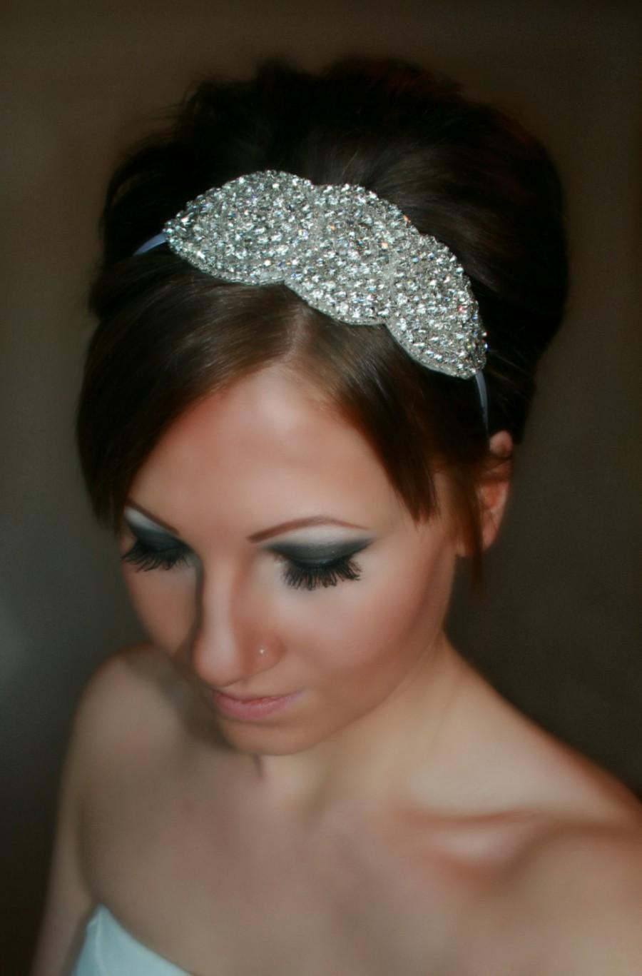 Hochzeit - Bridal Headband, Wedding Headband, ARIA, rhinestone headband, bridal hair piece, bridal accessory