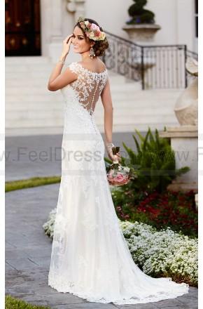 Wedding - Stella York Satin Sheath illusion Neckline Wedding Dress Style 6118
