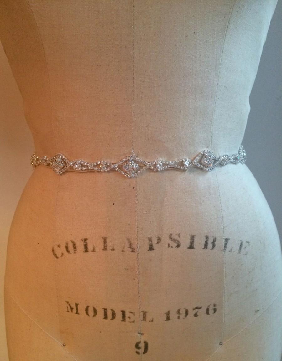 زفاف - Bridal Belt- Bridal Sash- Art Deco Rhinestone Beaded Bridal Sash Belt-Bridesmaid Belt-Bridesmaid Sash-Vintage Rhinestone Crystal Bridal Sash