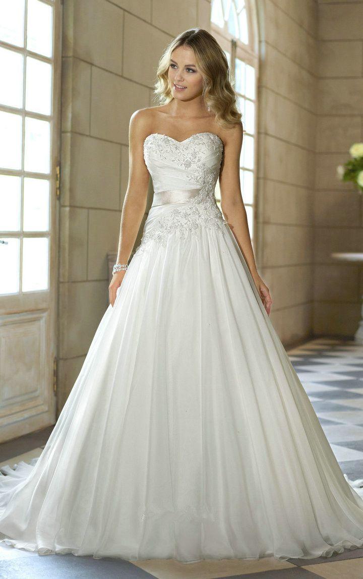 Wedding - A-Line Sweetheart Applique Belt Wedding Dress