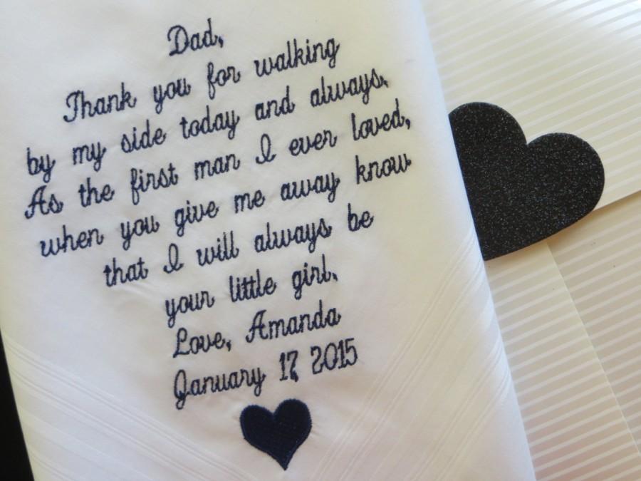 زفاف - Father of The Bide Gift - Handkerchief-Hankie-Hanky-I Will Always Be Your Little Girl - Gift for Father of the Bride - Wedding Bridal Hankie