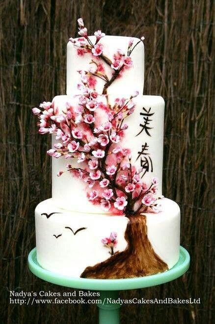 Mariage - You Have To See Japanese Cherry Blossom Cake On Craftsy!