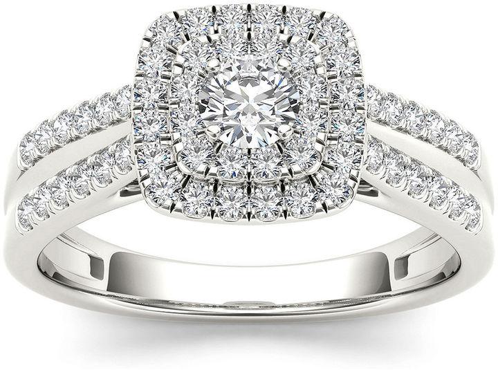 زفاف - MODERN BRIDE 3/4 CT. T.W. Diamond 10K White Gold Engagement Ring