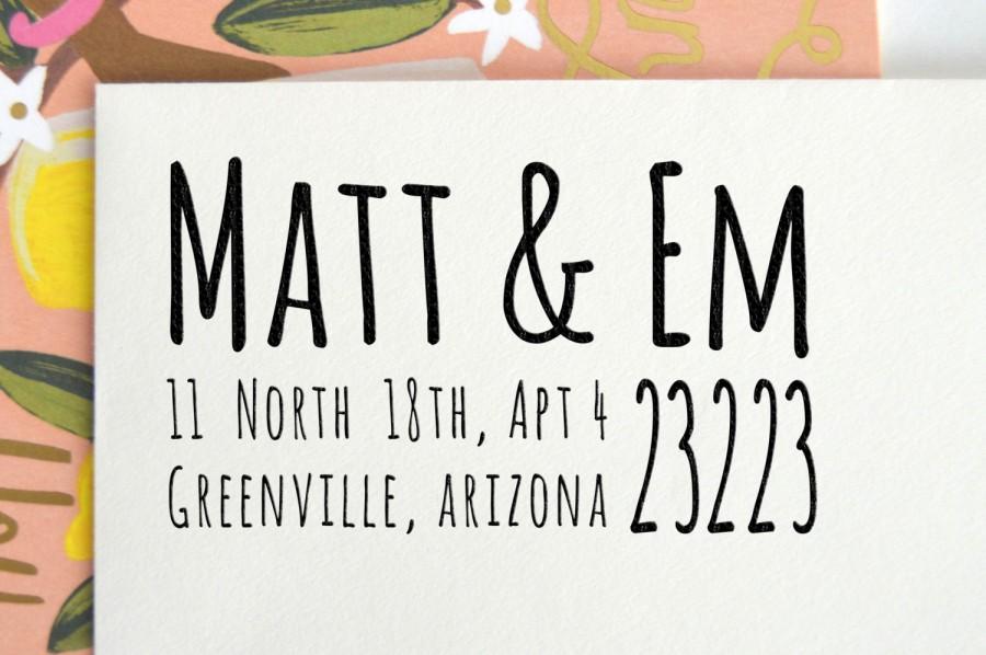 Wedding - Self Inking Address Stamp - Handwritten font - Custom Address Stamp - Return Address Stamp - No. 69