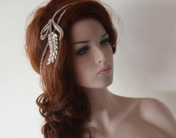 Hochzeit - Rhinestone Headband, Bridal Headband, Wedding Headband, Headband Wedding Wrap, Bridal Hair Accessories, Wedding hair Accessory
