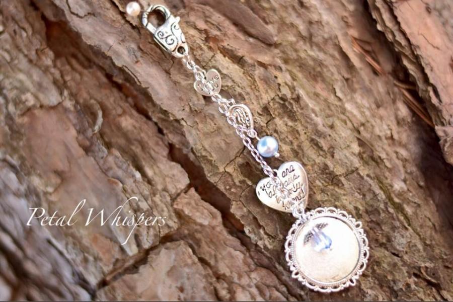 Mariage - Something Blue, Bouquet Charm, Wedding Memorial Charm, Bridal Gift, Gift For Bride, Bridal Accessories, Bouquet Charm, Bouquet Jewelry