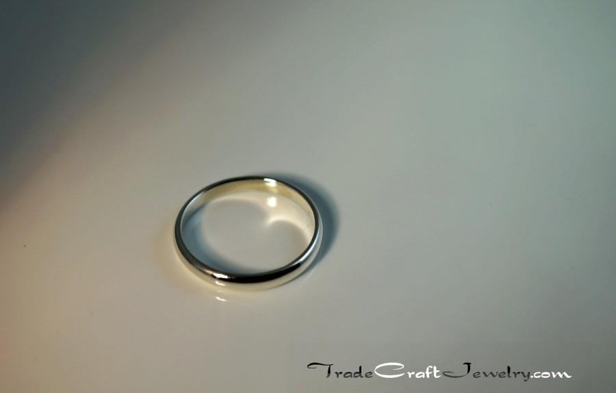 زفاف - 2.5mm Argentium Silver Wedding Ring, Plain Silver Band, Sterling Silver Promise Ring, Commitment Ring, Unisex Wedding Band Custom Sizes 2-15