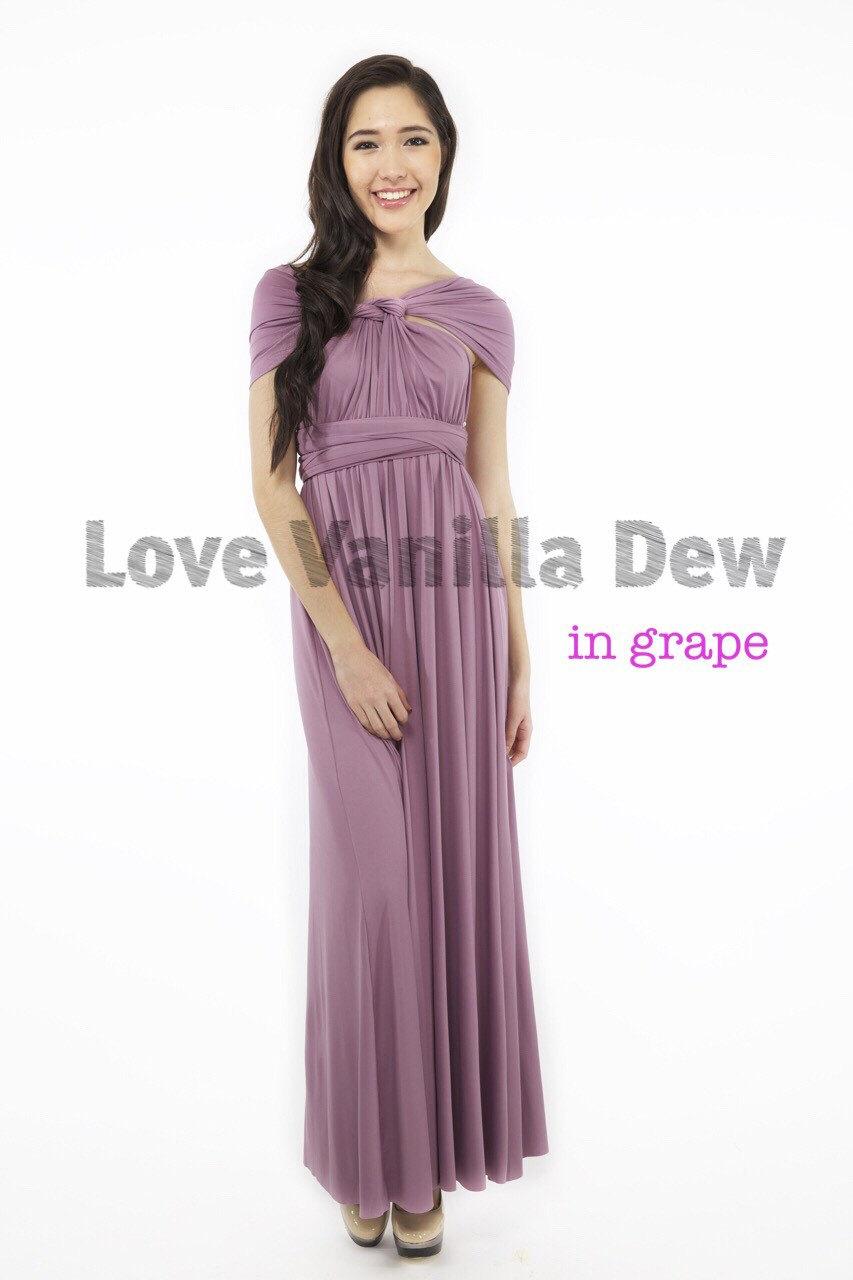 Hochzeit - Bridesmaid Dress Infinity Dress Grape Purple Floor Length Maxi Wrap Convertible Dress Wedding Dress