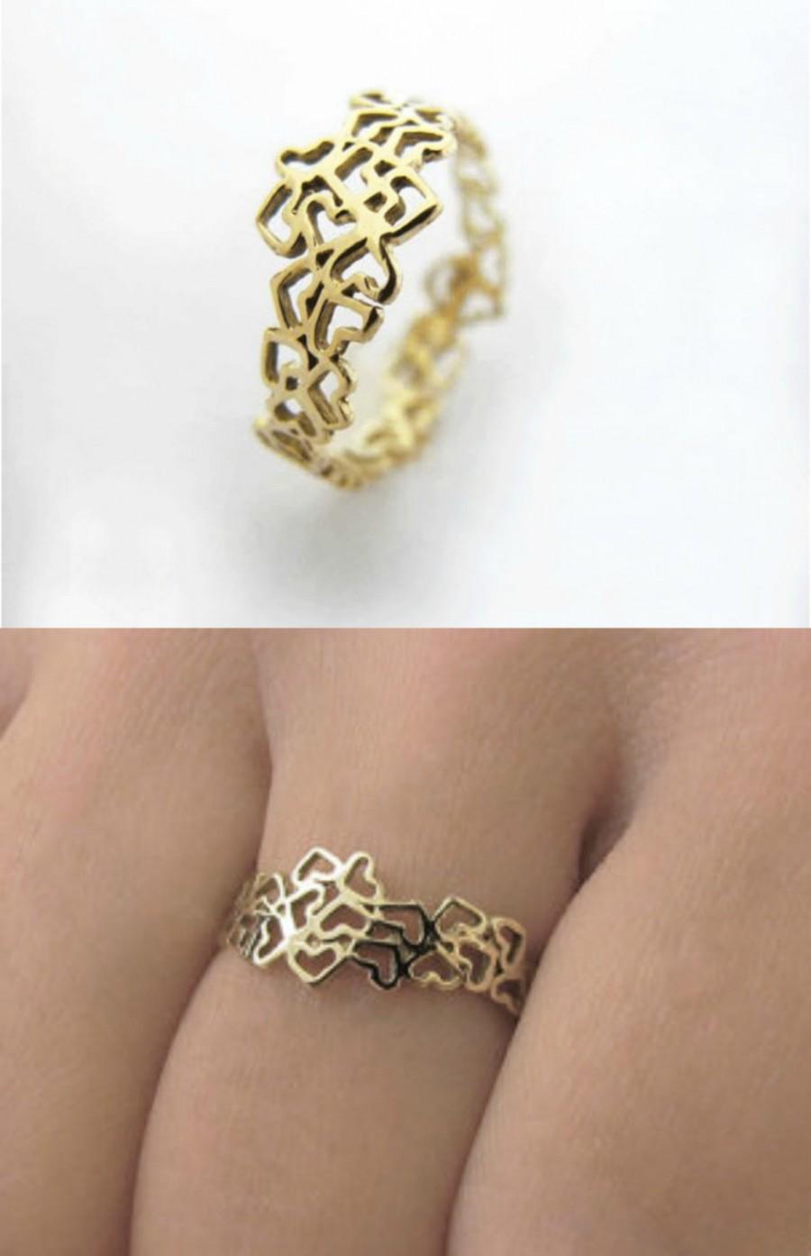 زفاف - Gold Heart Ring, Heart Promise Ring, Tiny Heart Ring Gold Ring, promise jewelry, Heart Jewelry, Commitment ring, Bridesmaid Ring nickel free