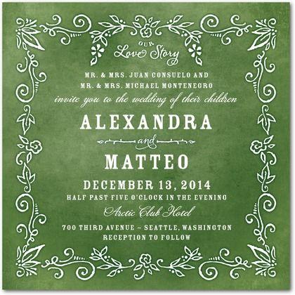 Mariage - Old World Romance - Signature White Wedding Invitations In Moonstruck Or Plumberry 