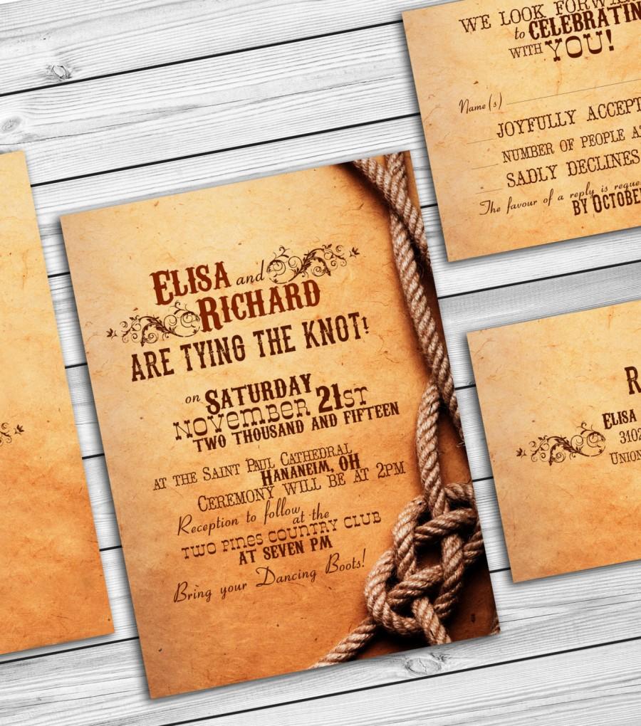 Mariage - Rustic country wedding invitations - barn wedding western country wedding