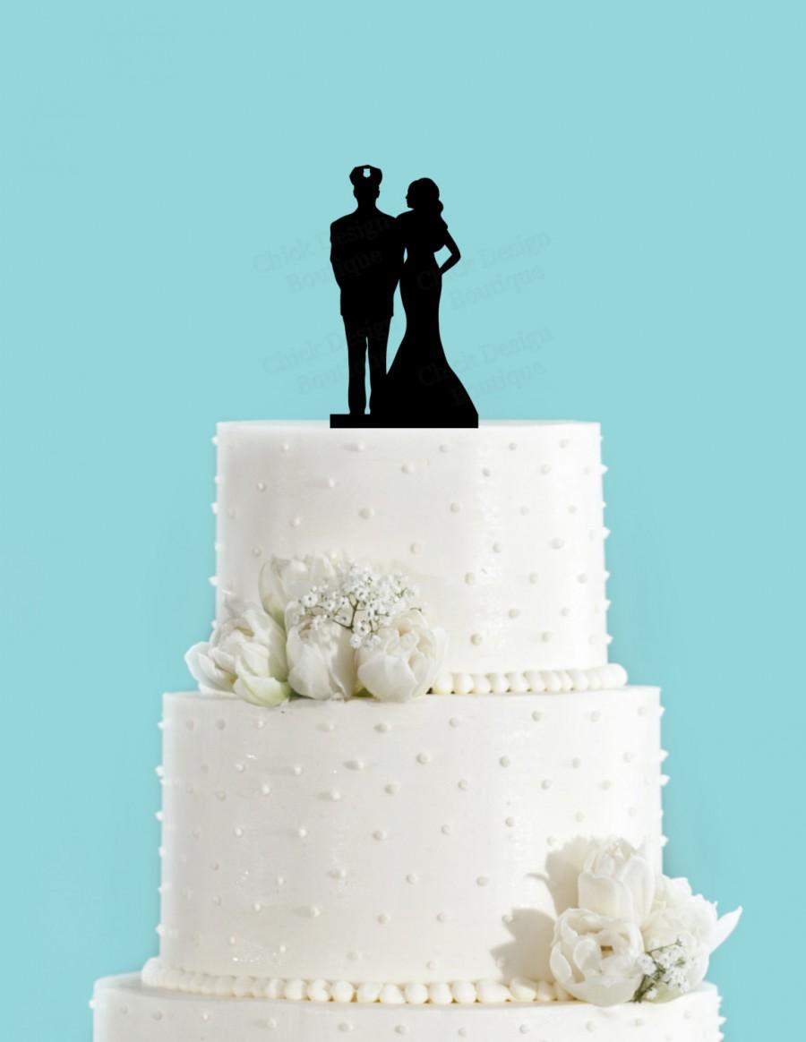 Wedding - Police Officer Couple Acrylic Wedding Cake Topper