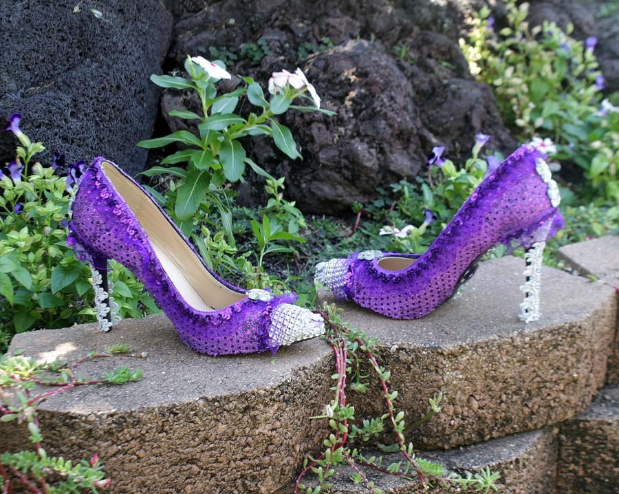 Wedding - Mezmerizing Purple Shoes - Purple Wedding Shoes - Womens Shoes Size 8 - Purple Wedding - Party Accessories - Bachelorette Accessories