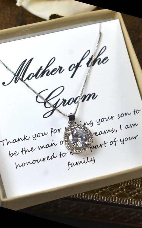 Свадьба - Mother Of The Groom , Mother Of The Bride Gift , Mother On Law Gift , Thank You For Raising The Man Of My Dream ,necklace & Box Card ,cubic
