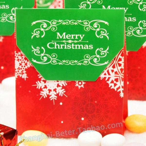 Wedding - 12pcs圣诞雪花糖果袋TH033爆款耶诞节 红色喜糖盒雪沙袋包装盒子