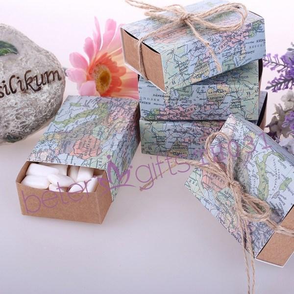 Wedding - 12pcs 2016新品地图糖盒 创意喜糖盒个性糖果袋TH031欧式喜糖袋