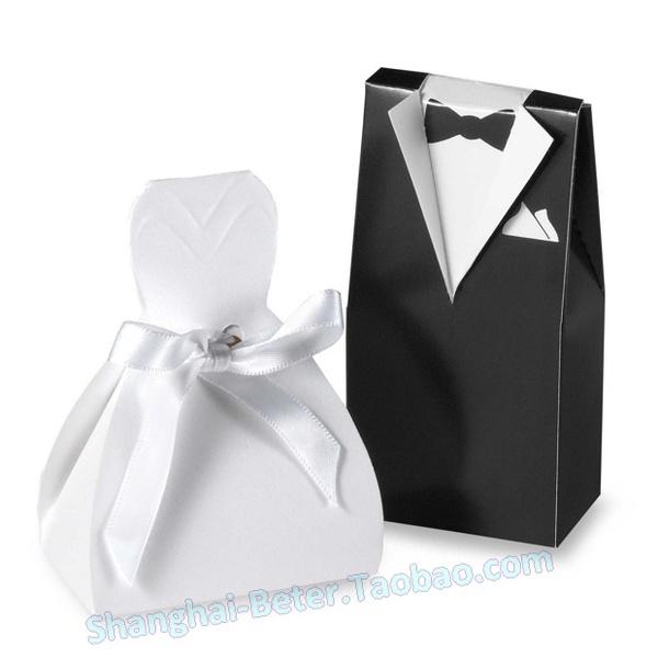 Mariage - 12pcs创意欧式糖果盒新人主题婚礼喜糖盒 爆款糖袋TH018餐桌布置