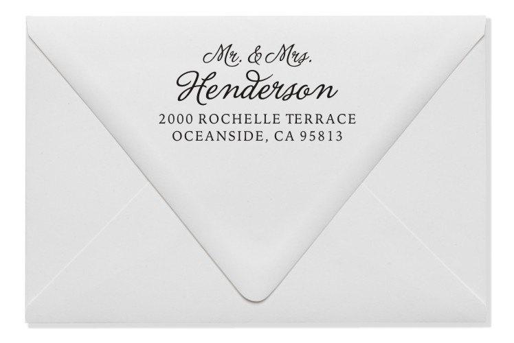 زفاف - Return Address Stamp - Mr and Mrs Stamp - Custom Wedding Stationery Rubber Stamp (139)