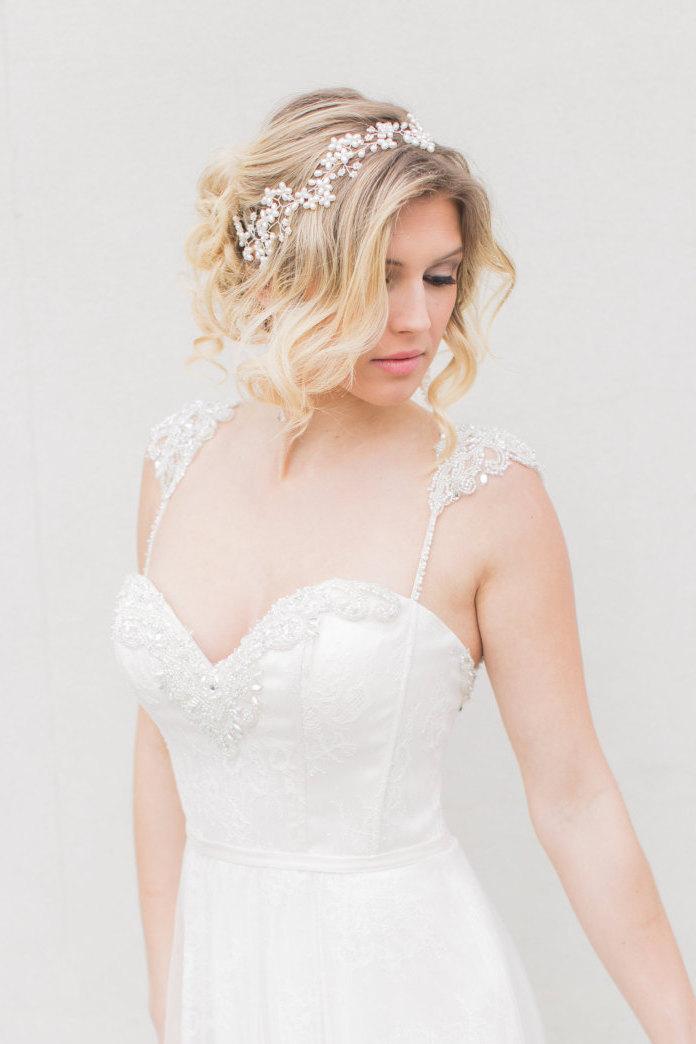 Свадьба - Bridal Halo, Bridal Hair Vine, Bridal Headpiece, Bridal Headband