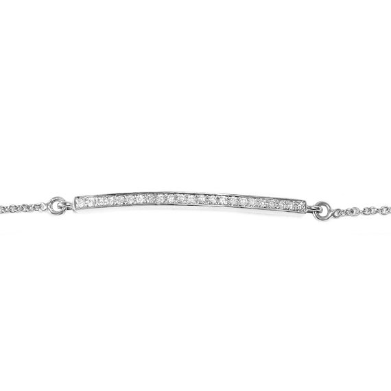 زفاف - Diamond Bar Bracelet - Highway Diamond Bracelet - Gold & Diamonds Bracelet
