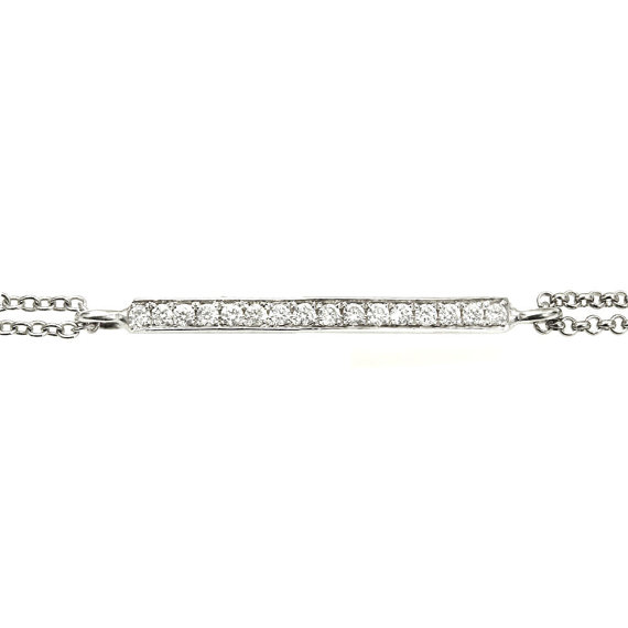 Mariage - Diamond Bar Bracelet - "Keep Calm & Sweet 16" Silly Shiny Diamonds- Diamond bar, Diamond Bracelet, Bridal, Diamond line bracelet,