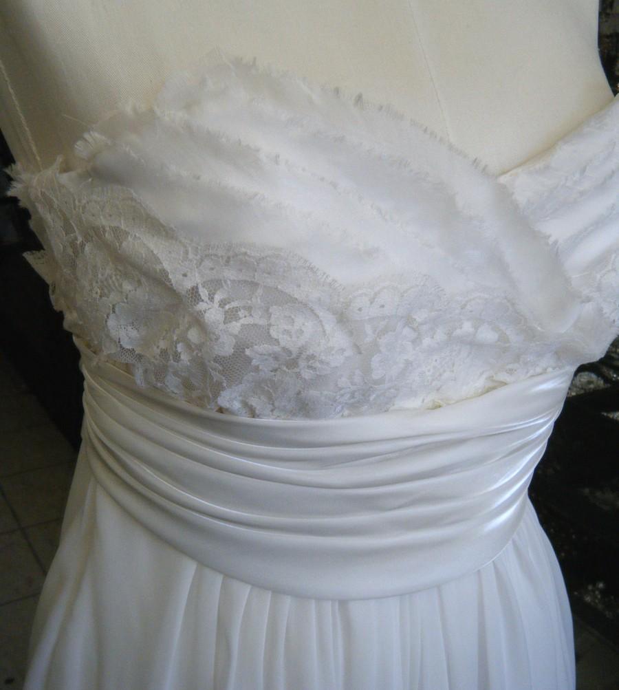 زفاف - Clearance Sale, FUN Antique Lace & Chiffon Short Wedding Dress handcrafted in Canada