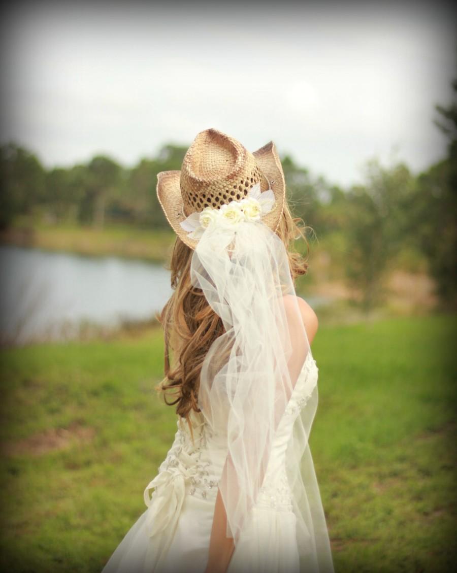 Mariage - cowgirl bride-cowgirl hat-bridal cowgirl hat-formal cowgirl hat-bridal bachelorette hat-cowgirl hat-country bride
