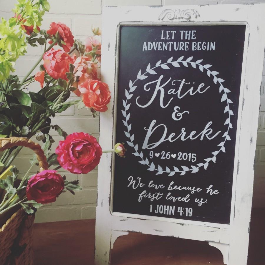 Mariage - Wedding Chalkboard Easel • Chalkboard Sign • Wedding Welcome Sign Easel