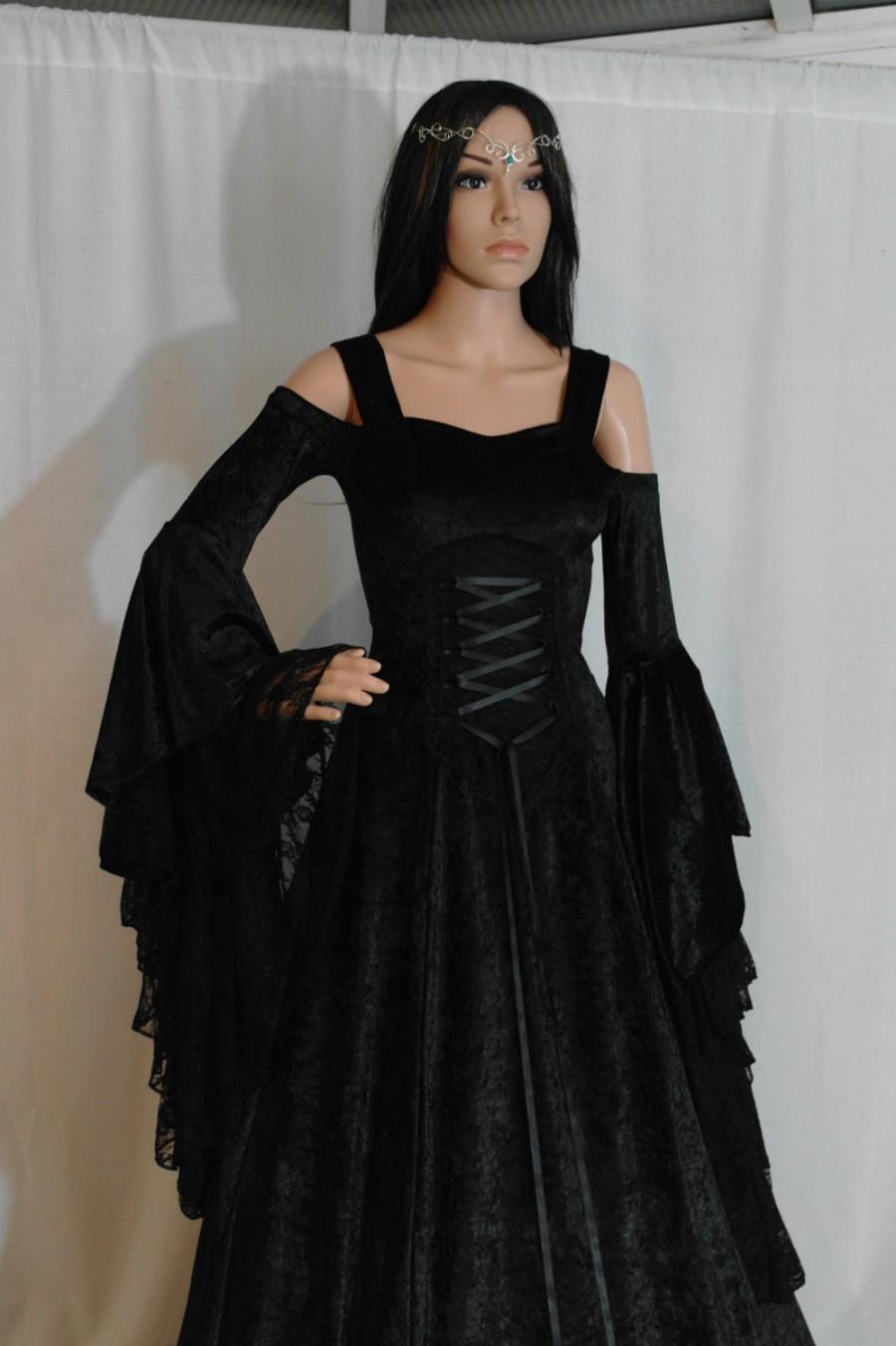 Hochzeit - Gothic dress, renaissance dress, medieval dress, handfasting gown, wedding dress, Halloween gown, fairy dress, custom made