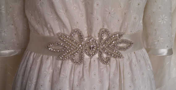 Wedding - Wedding sash belt, Wedding accessories, Bridal sash, Sash belt, Bridal belt, Crystal bridal sash, Satin ribbon with crystal and rhinestone,
