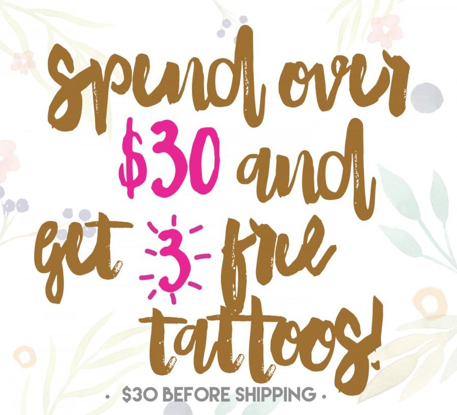 Wedding - Spend over 30 and get 3 free tattoos! - Free gift with order