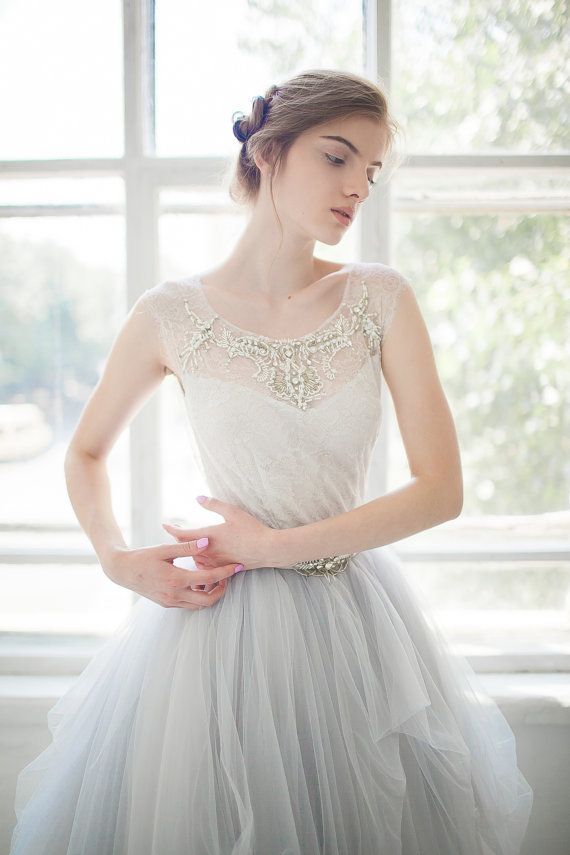 Hochzeit - Tulle Wedding Gown // Gardenia // 2 Pieces (dress   Ivory Tulle Underskirt)