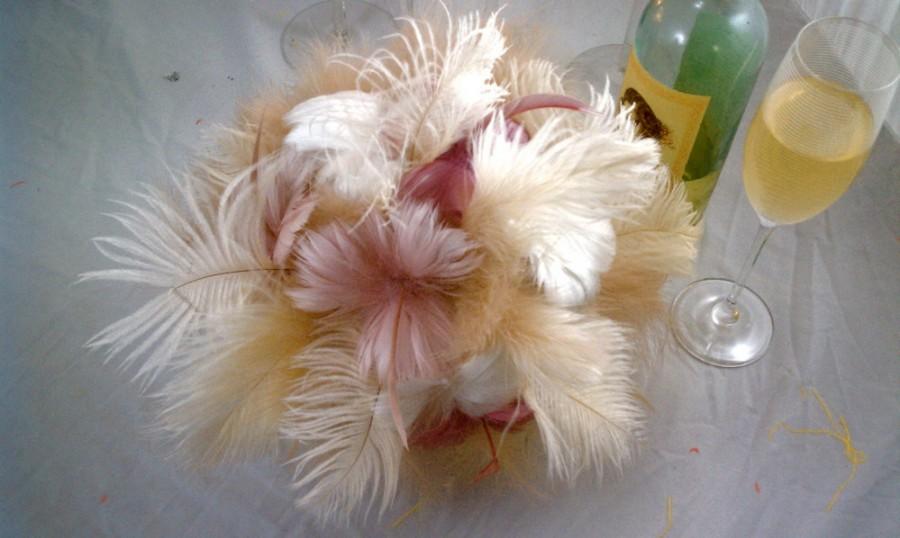Hochzeit - SALE Blushing Bride's Feather Bouquet Made to Order for you