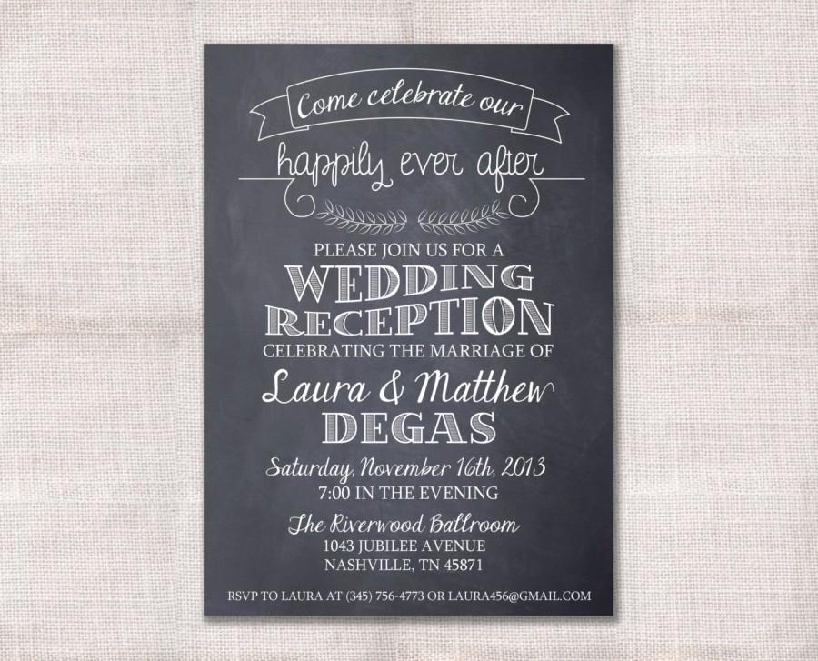 زفاف - Wedding Reception, Celebration, After Party Invitation Custom Printable 5x7