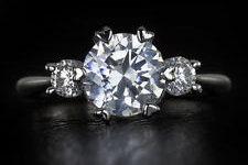 Wedding - 1.71 Ct Platinum H-S12 Round Brilliant Cut Diamond Engagement Ring