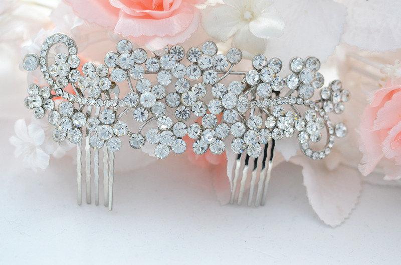 زفاف - SALE SWAROVSKI  large wedding bridal crystal head piece