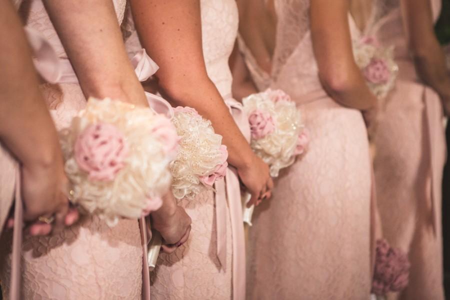 Hochzeit - Fabric Bridesmaid Bouquet 