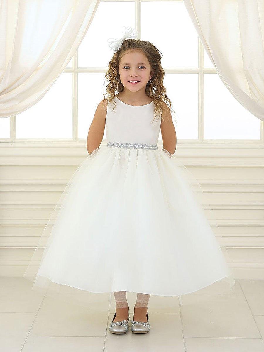 Mariage - Gorgeous Satin with Tulle Skirt Flower Girl Dress