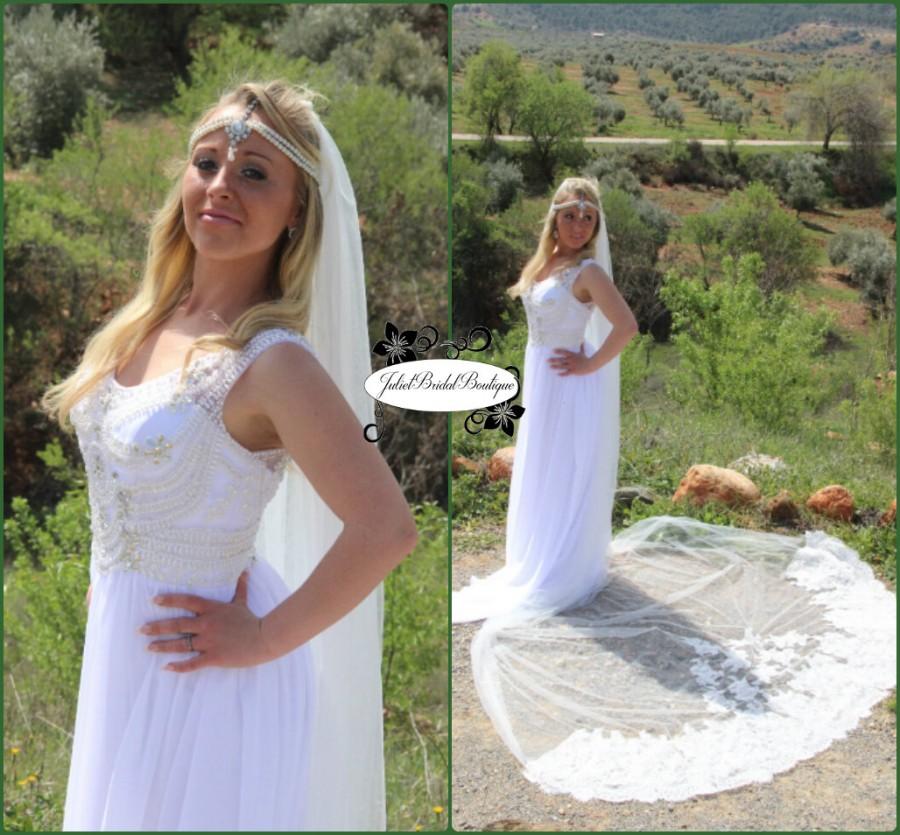 Hochzeit - Wedding Veil,Alencon Lace Mantilla,Wedding Veil,Alencon Lace Mantilla,Lace wedding veil,Cathedral Length Veil,Bridal Veil Chapel Veil,