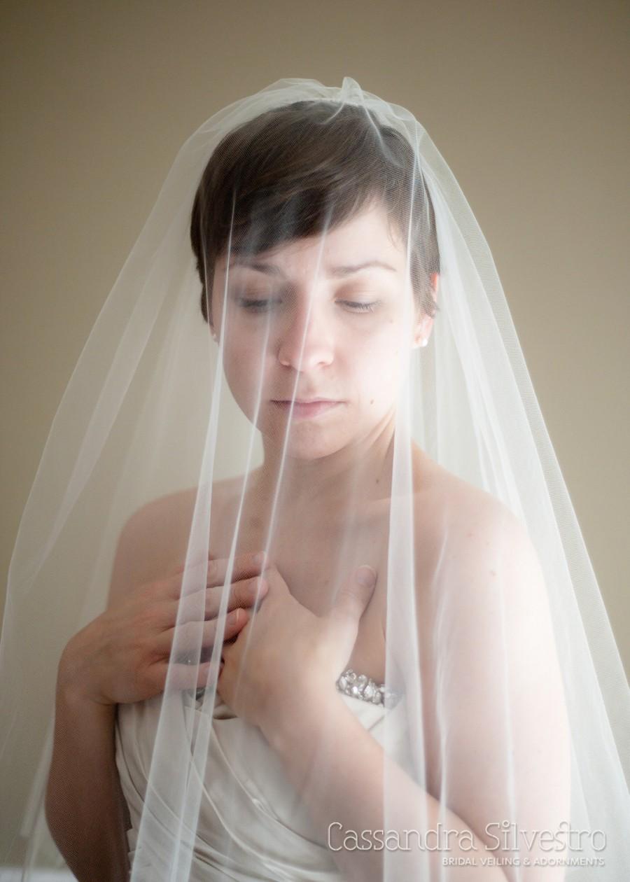 Свадьба - Double Layer Illusion Tulle Blusher Wedding Veil (Bridal Veil, Traditional Veil, Cathedral, Elbow, Finger Tip, Chapel)