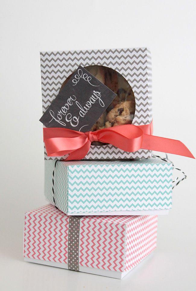 Свадьба - Easy DIY Folded Paper Cookie & Treat Gift Box Tutorial