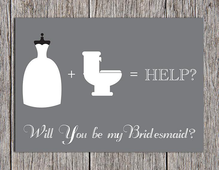 Hochzeit - Will You be My Bridesmaid Card - Will You Be My Bridesmaid Invitation - Will You Be My Bridesmaid Funny - Bridesmaid Gift - Wedding