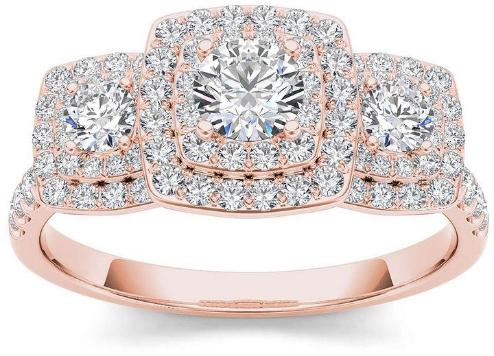 زفاف - MODERN BRIDE 1 CT. T.W. Diamond 10K Rose Gold Engagement Ring