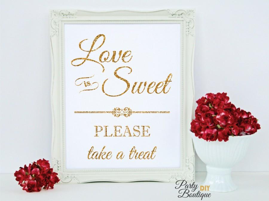 زفاف - Love is Sweet Take a Treat Wedding Sign