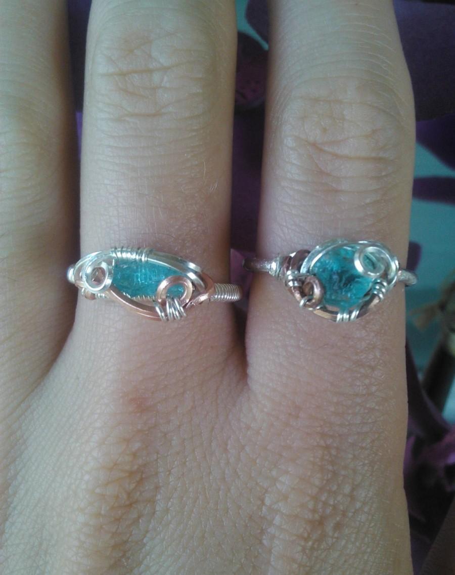 زفاف - Crystal Ring Sterling Silver Wire Wrap Ring Engagement Ring Anniversary Ring Handmade Jewelry