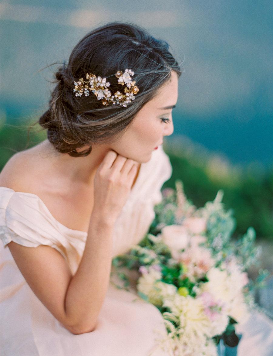 زفاف - Bridal Hair Comb, Wedding Hair Piece, Crystal Hair Comb, Wedding Pearl Hair Comb , Bridal Hair Accessory, Nature Inspired - Style 414